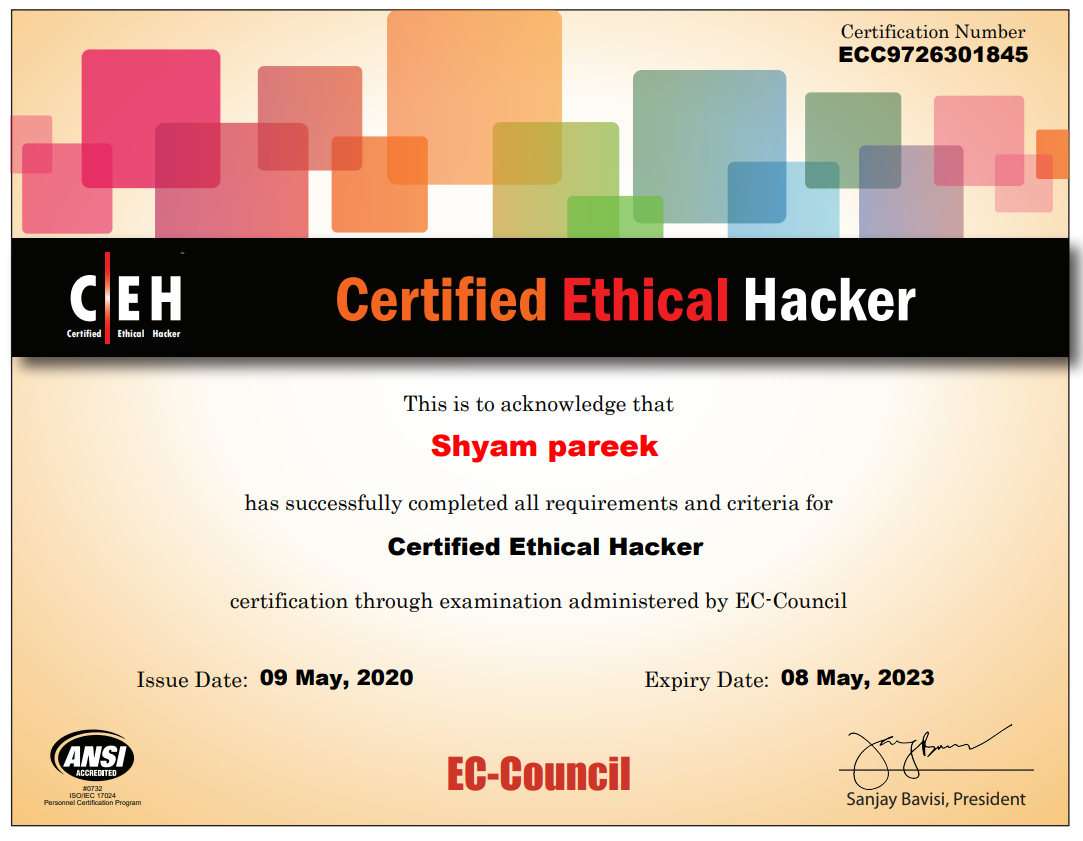 Certified Ethical Hacker v10